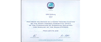 Zertifikat Europäisches Handtraumazentrum